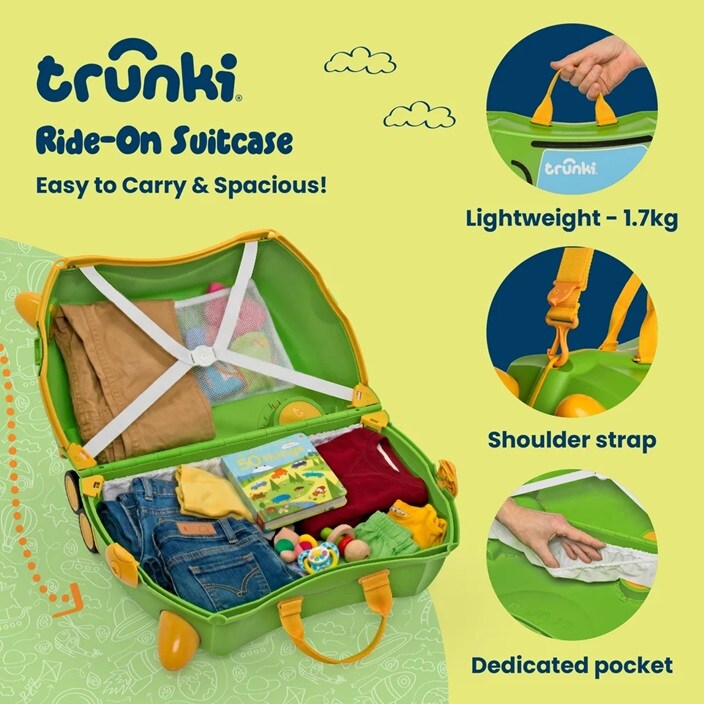 Ride-on kuffert til børn - Trunki Glide Tilly Tractor
