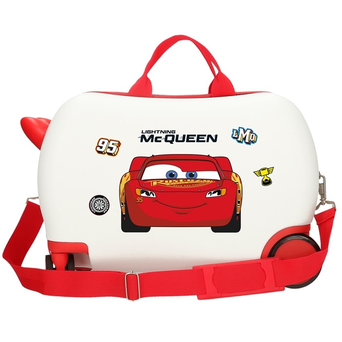 Ride-on kuffert til børn at sidde på Biler McQueen White