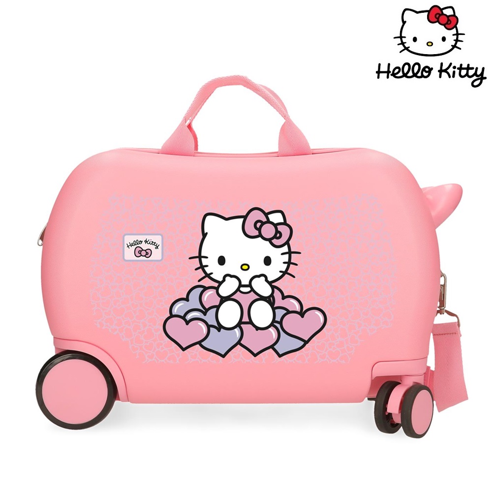 Kuffert til børn at sidde på Hello Kitty Hearts and Dots
