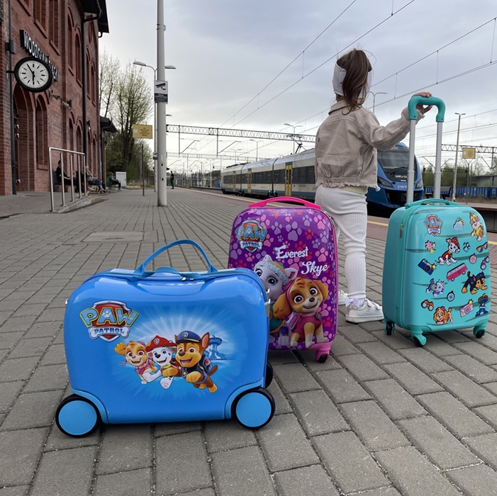 Børnekuffert med hjul at sidde på Paw Patrol Friends Blue