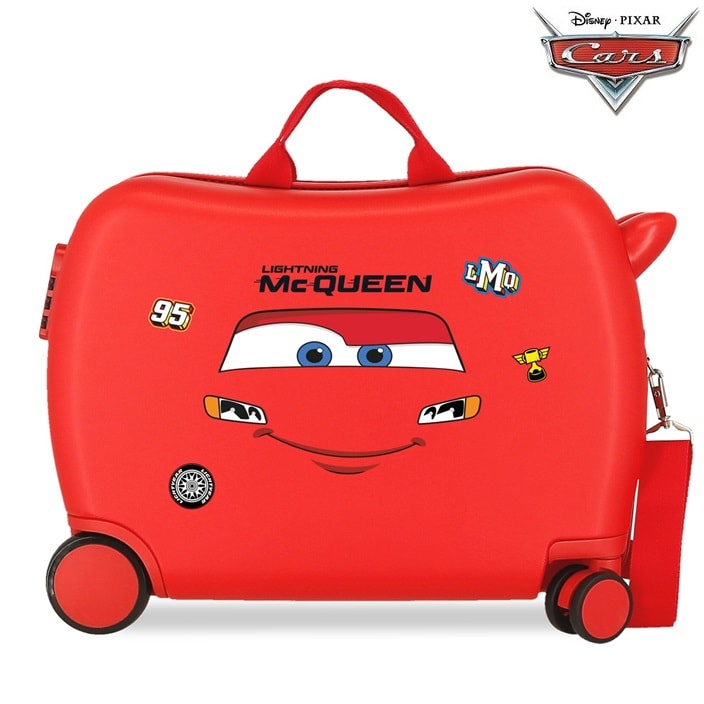 Ride-on kuffert til børn at sidde på Biler McQueen Red