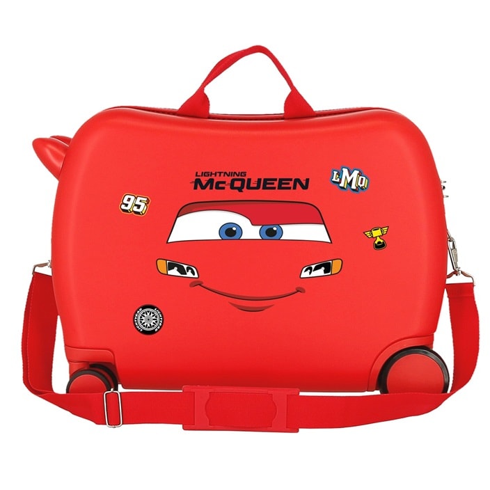 Ride-on kuffert til børn at sidde på Biler McQueen Red