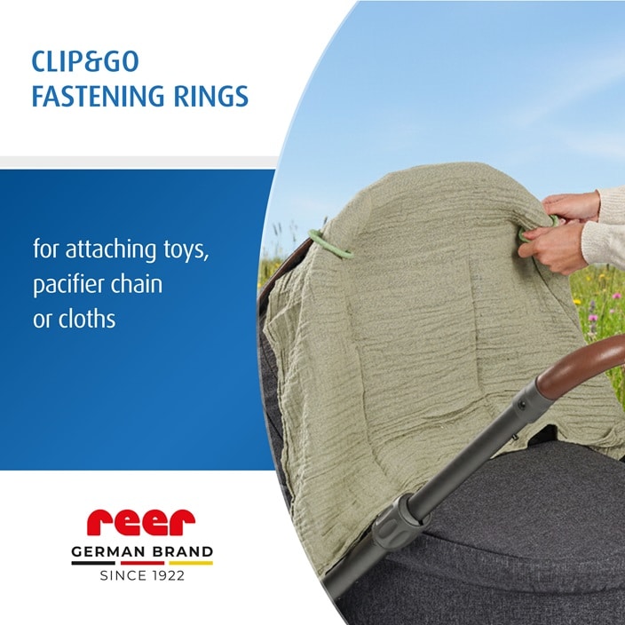 Fastgøringsringe til barnevogn – Reer Clip&Go Fastening Rings