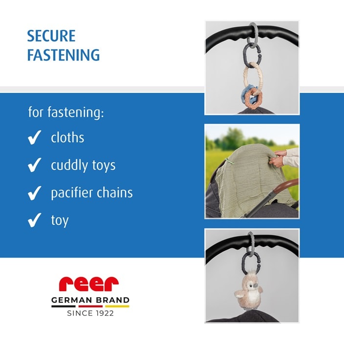 Fastgøringsringe til barnevogn – Reer Clip&Go Fastening Rings