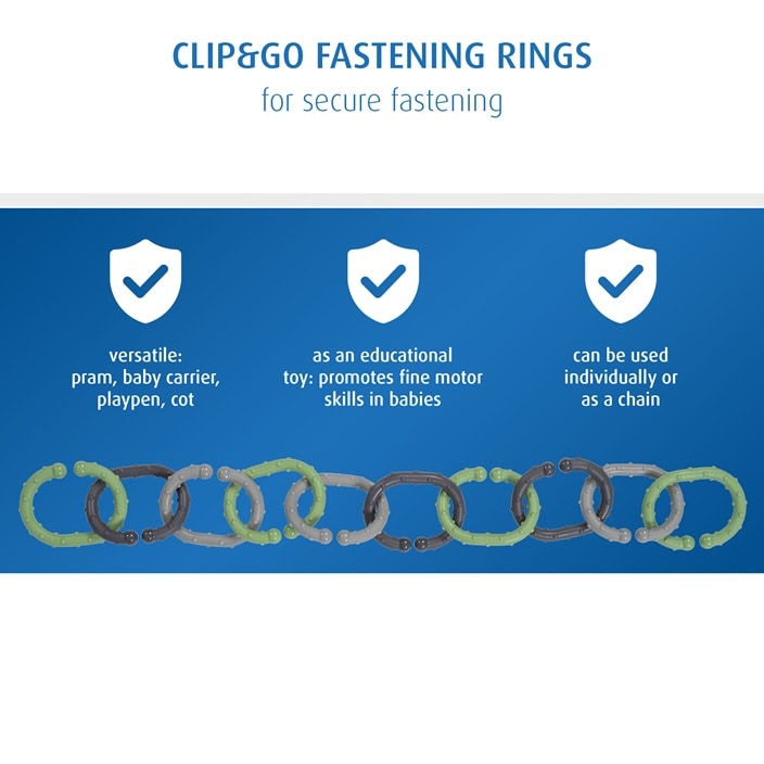 Fastgøringsringe til barnevogn – Reer Clip&Go Fastening Rings