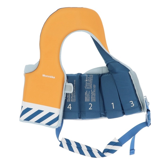 Svømmevest - Monnëka Learning Float Vest Blue Stripes