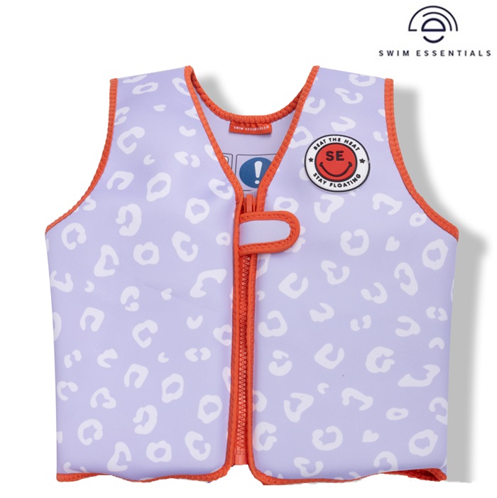 Svømmevest til børn Swim Essentials Lilac Leopard
