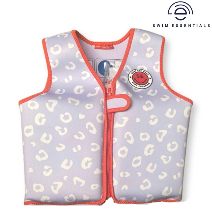 Svømmevest til børn Swim Essentials Lilac Leopard