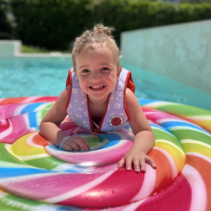Svømmevest til børn Swim Essentials Lilac Leopard