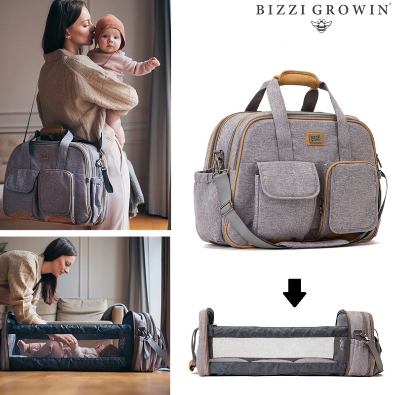 Pusletaske og rejseseng - Bizzi Growin POD Windsor Grey