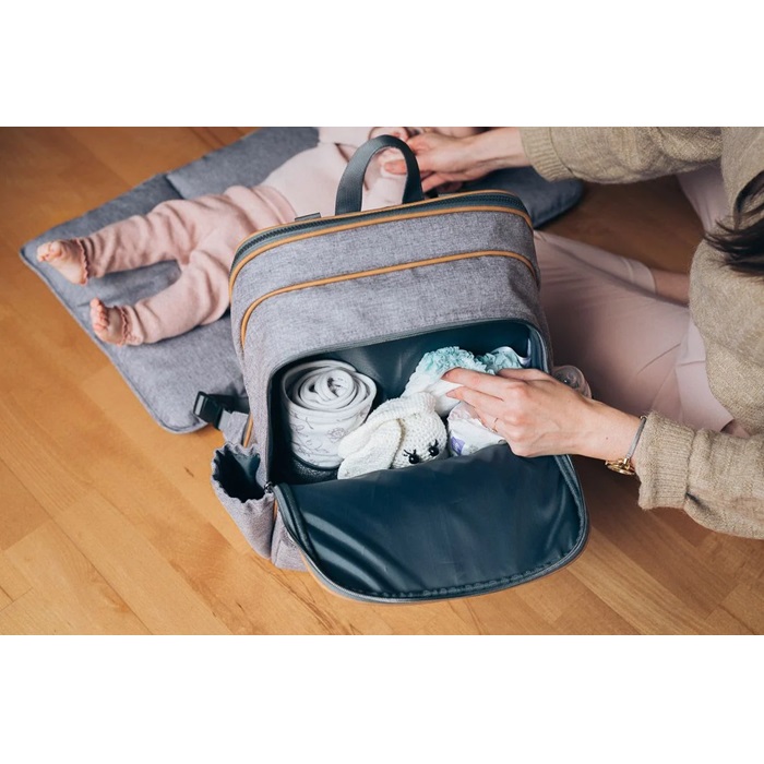 Pusletaske og rejseseng - Bizzi Growin RucPOD Windsor Grey