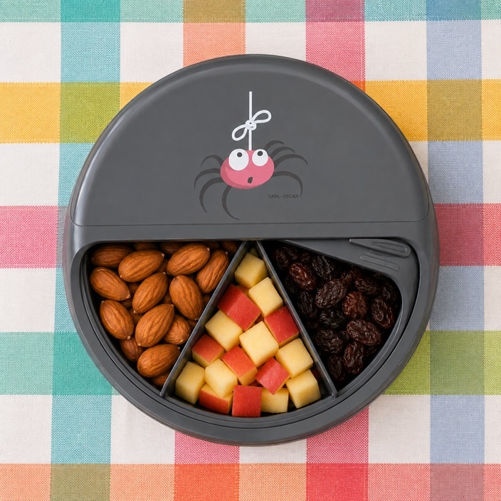 Madkasse til børn - Carl Oscar Grey Spider snackboks