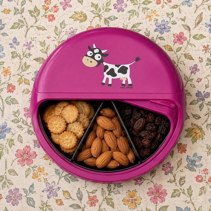 Madkasse til børn - Carl Oscar Pink Cow snackboks