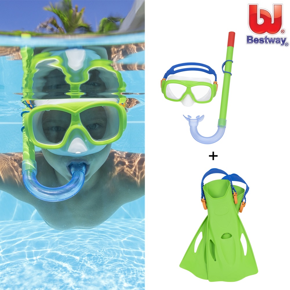 Snorkelsæt til børn – Bestway Burst Essential Green