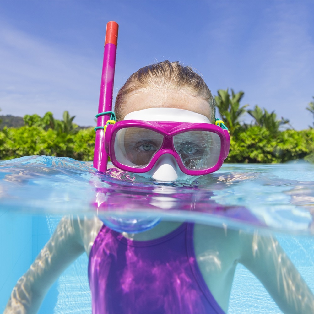Svømmemask og snorkler til børn Bestway Explorer Cerise