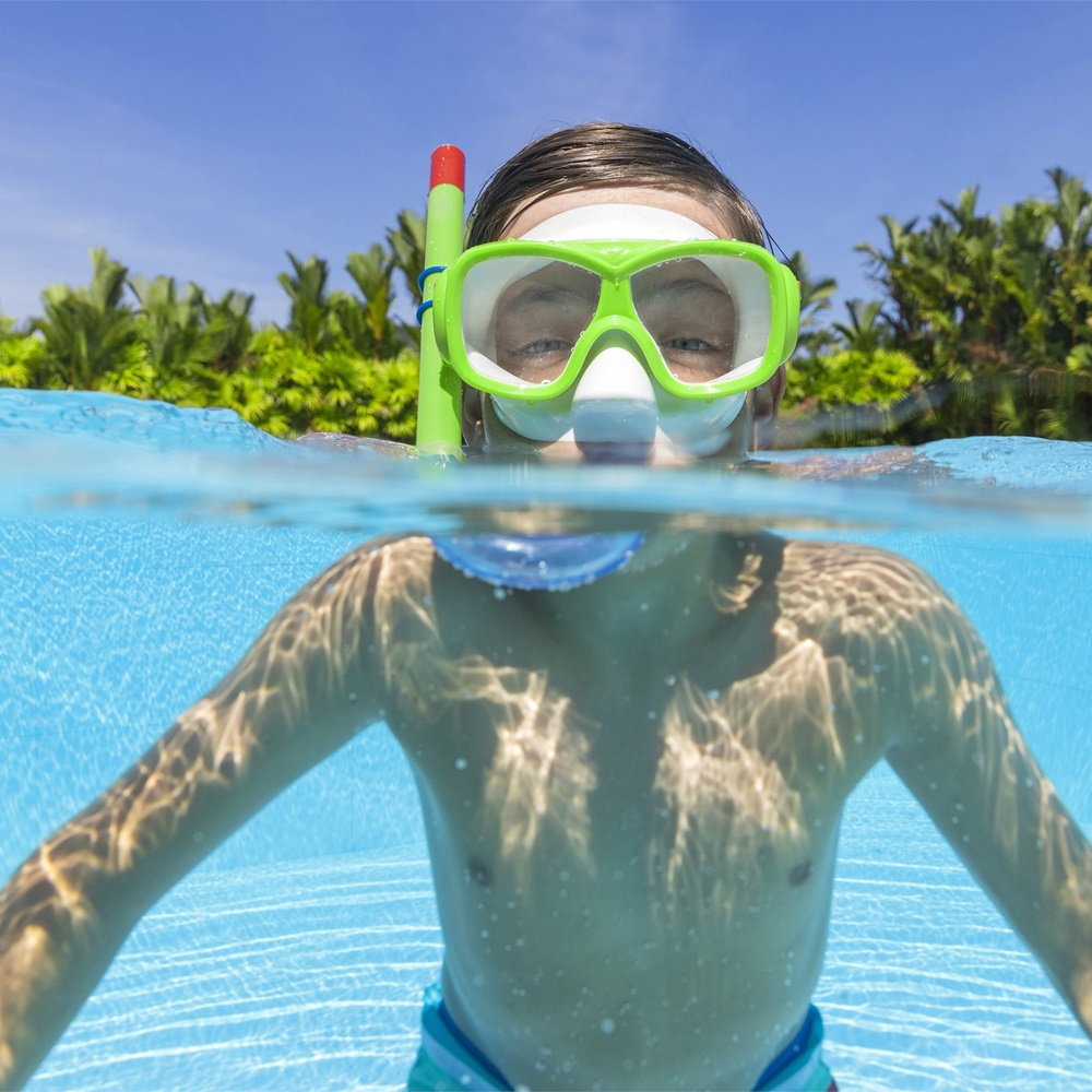 Svømmemask og snorkler til børn Bestway Explorer Green