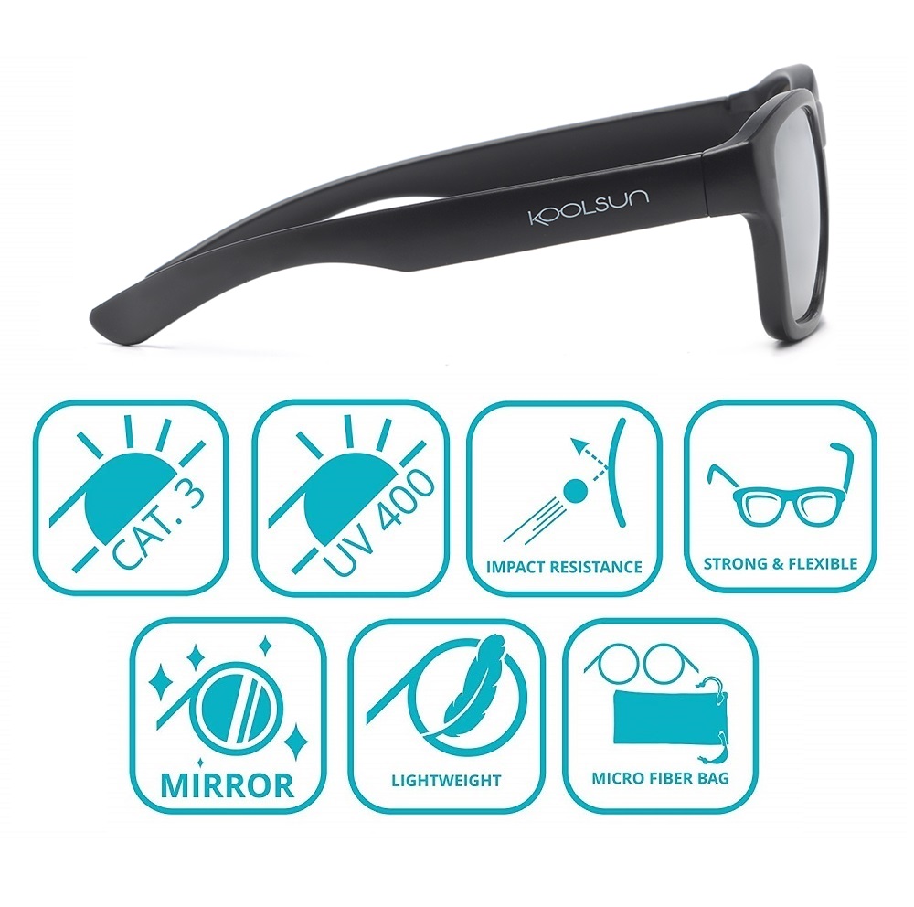 Solbriller til børn - Koolsun Aspen Black