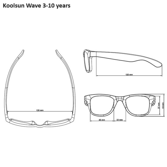 Børnesolbriller - Koolsun Wave Gunmetal Grey