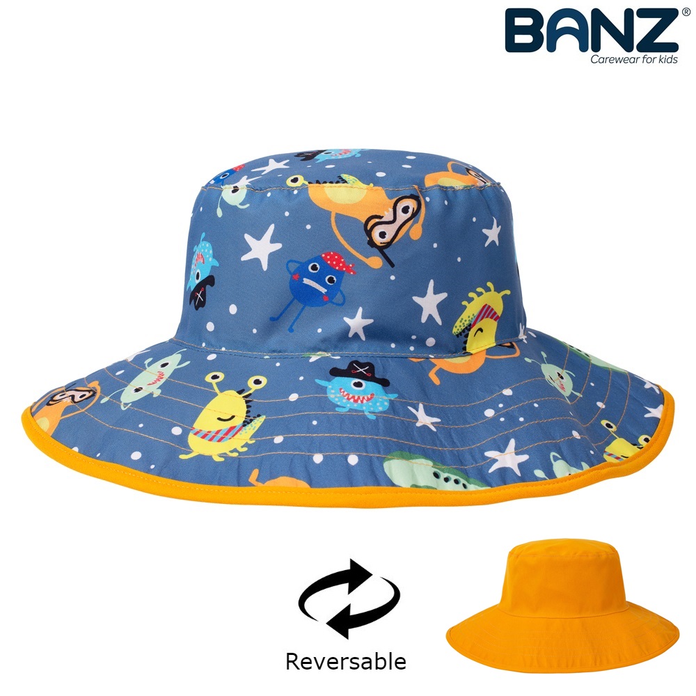 Vendbar solhat til børn - Banz Little Monsters