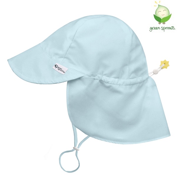 Solhat til børn og baby Green Sprouts UV kasket Light Aqua