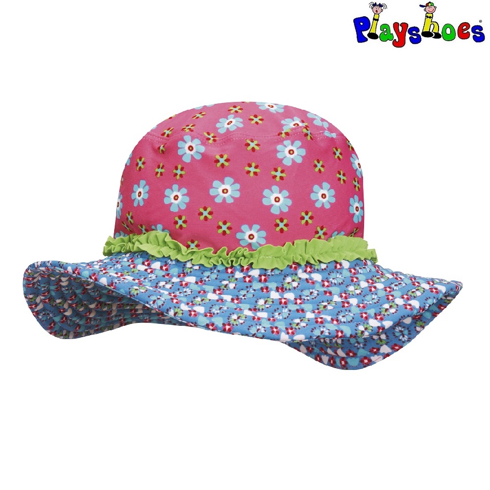 Solhat til børn - Playshoes Flowers Brim Hat