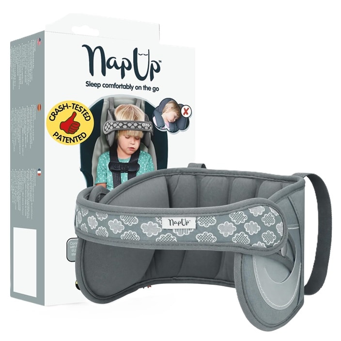 Hovedstøtte og sovestøtte til børn i autostole Napup Grey
