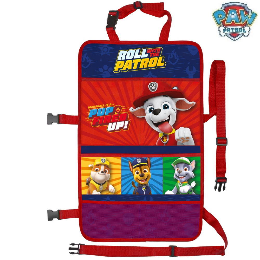 Ryglænsbeskyttelse Seven Paw Patrol Roll With The Patrol opbevaringslomme