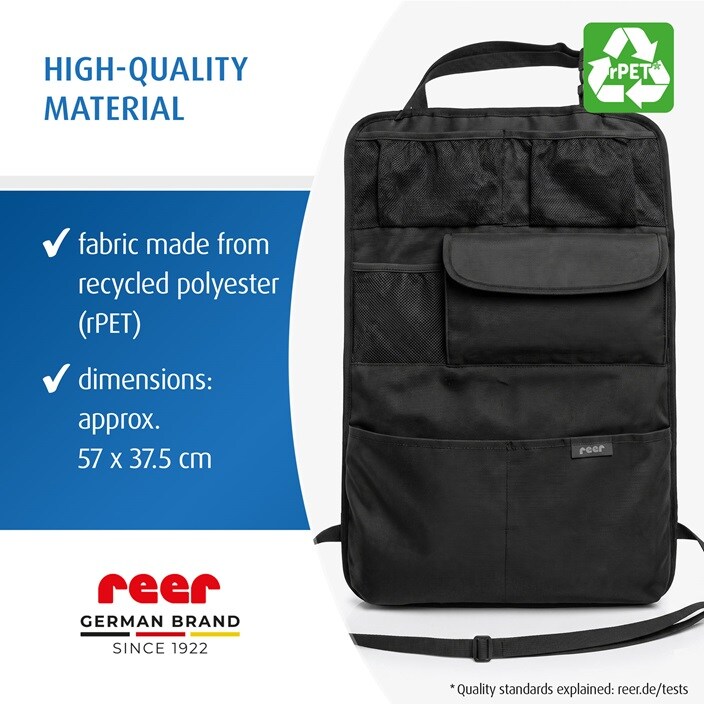 Organizer til bagsæde - Reer TravelKid Tidy Black