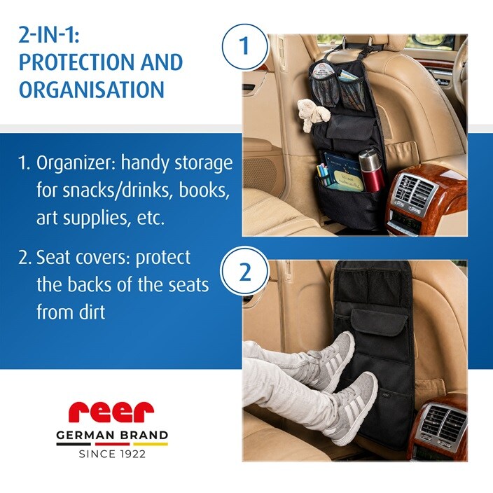 Organizer til bagsæde - Reer TravelKid Tidy Black