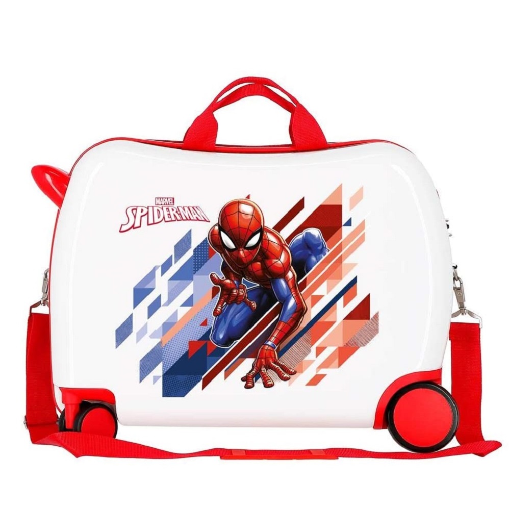 Kuffert til børn at sidde på Spiderman Marvel White