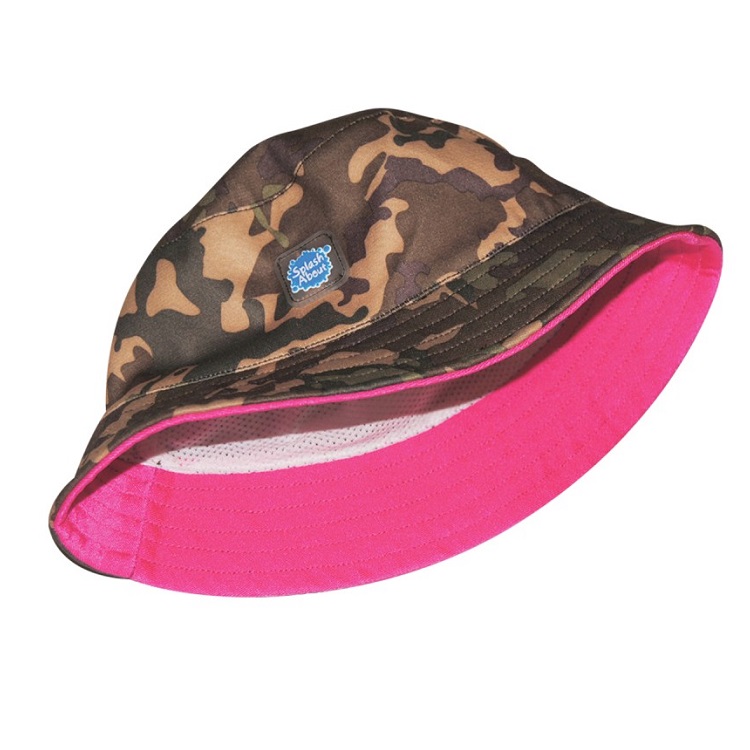 Solhat børn SplashAbout Bucket Camo Pink