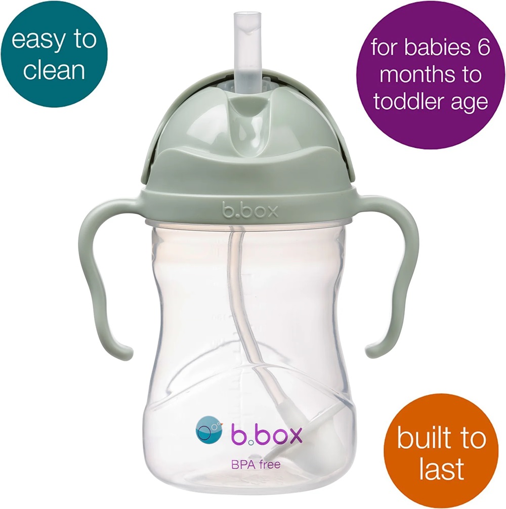 Drikkedunk til børn med sugerør B.Box Sippy Cup Sage