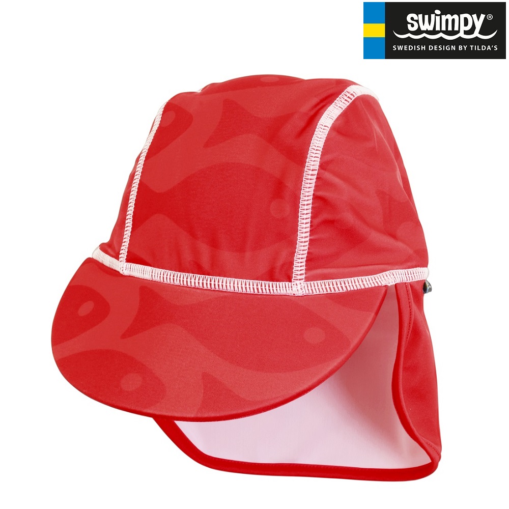 UV solhat børn Swimpy Solid Fish Red