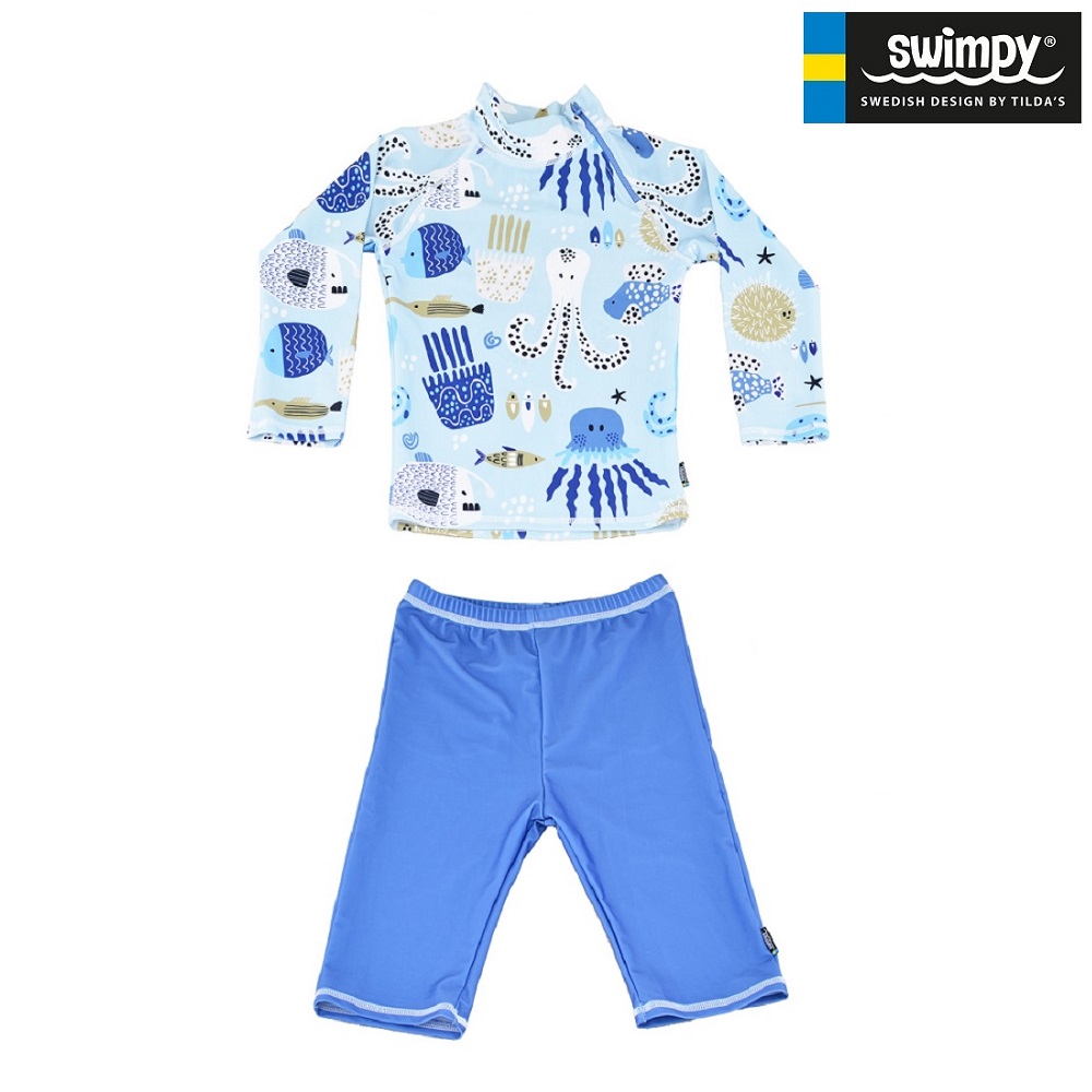 Sæt med UV-trøje og UV-shorts til børn Swimpy Octopus