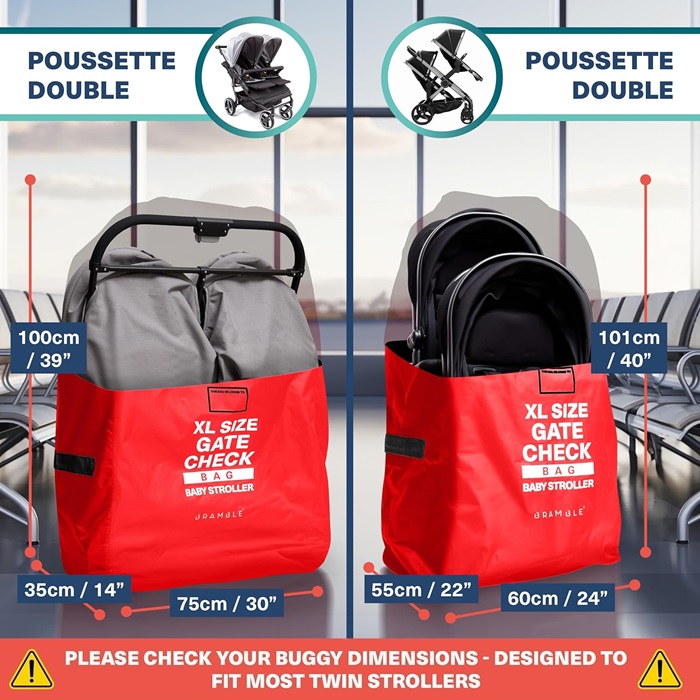 Transporttaske til barnevogn - Bramble Pram Bag XL Red