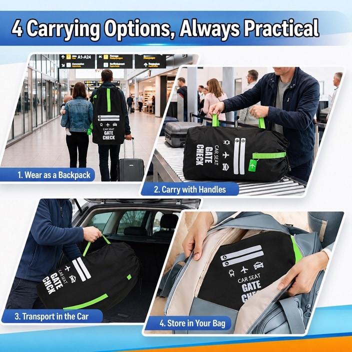 Transporttaske til autostol Yeria Gate Check Car Seat Transport Bag