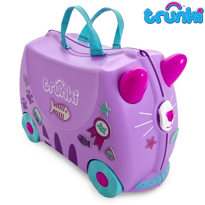 Kuffert til børn Trunki Cassie Cat lilla