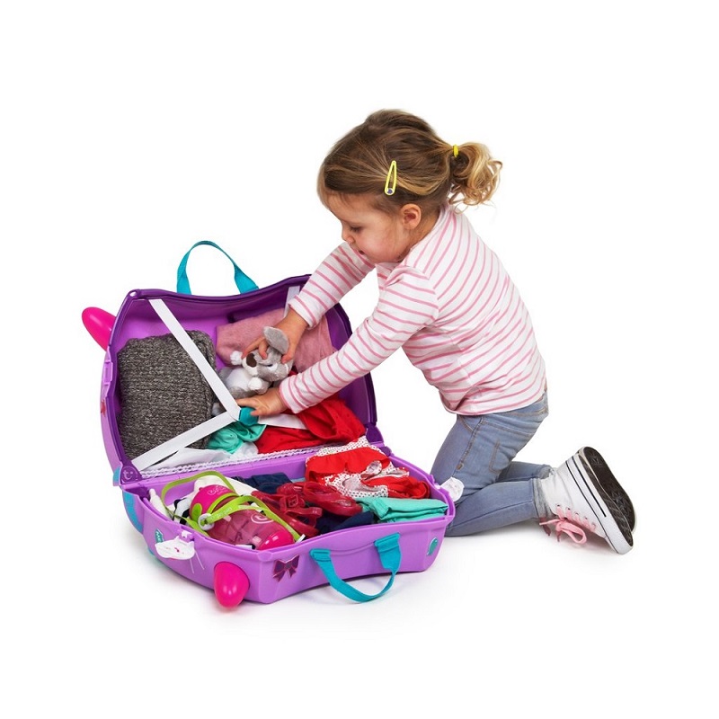 Kuffert til børn Trunki Cassie Cat lilla