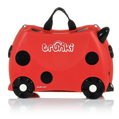 Kuffert til børn Trunki Harley Ladybug rød og sort