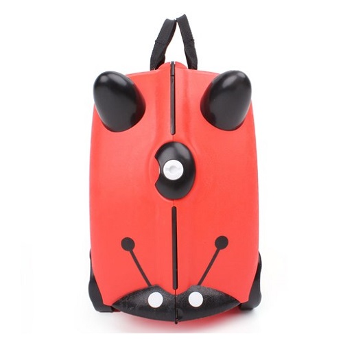 Kuffert til børn Trunki Harley Ladybug rød og sort