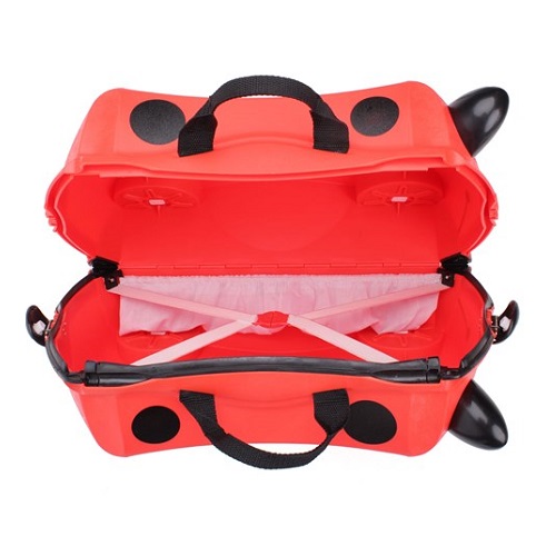 Kuffert til børn Trunki Harley Ladybug rød og sort