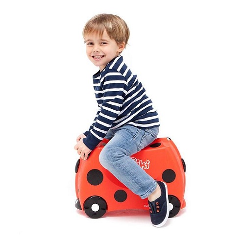 Kuffert til børn Trunki Harley Ladybug rød og sort