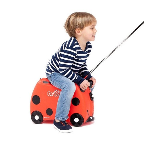 Kuffert til børn Trunki Harley Ladybug rød og sort