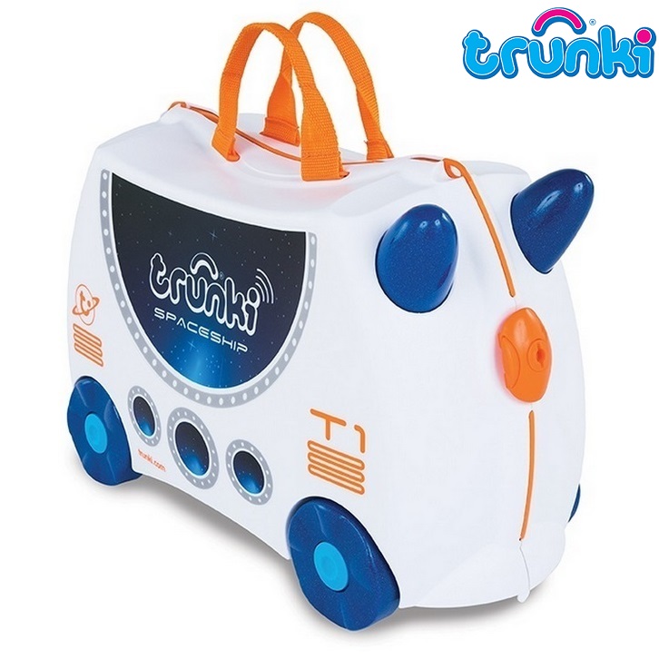 Kuffert til børn Trunki Skye Spaceship hvid