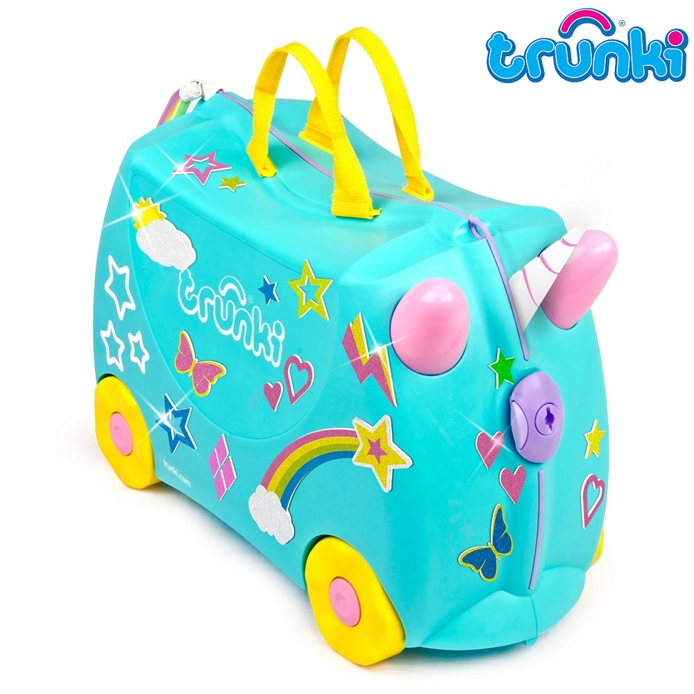 Kuffert til børn Trunki Usna Unicorn turkis