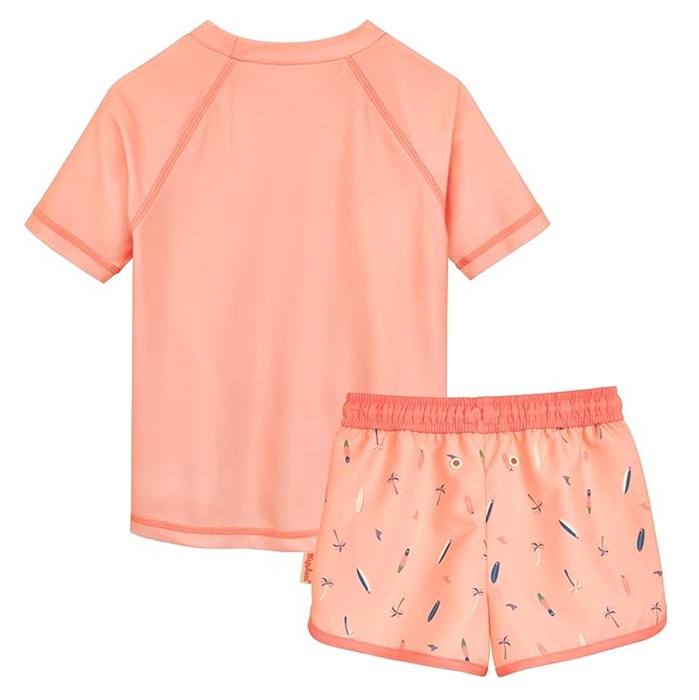 UV badetøj til børn (sæt med trøje og shorts) Playshoes Surfboard Pink