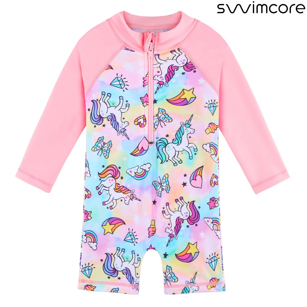 UV-dragt til børn Swimcore Pink Unicorn