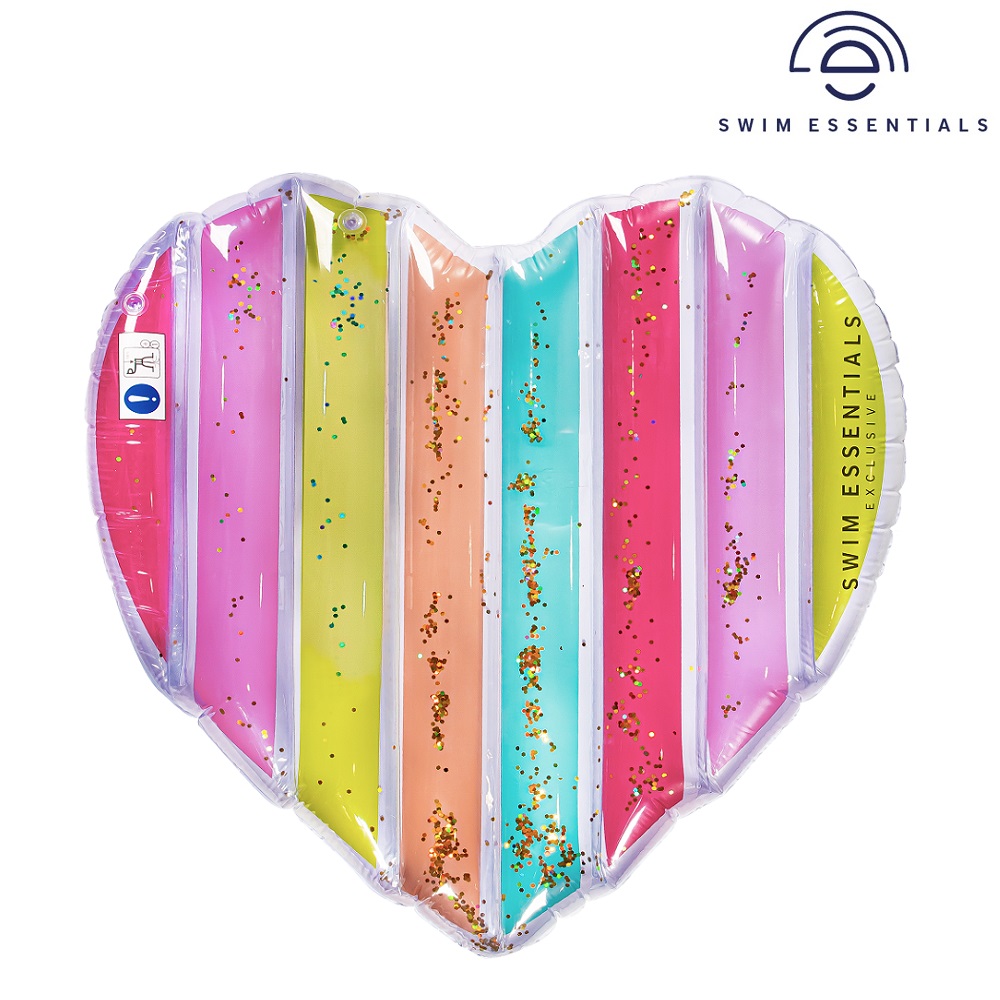 Bademadras til børn Swim Essentials Rainbow Heart