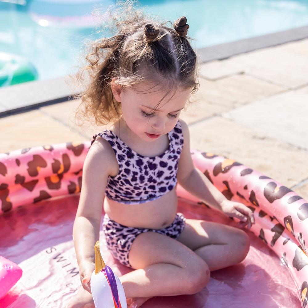 Oppustelig bassin til børn Swim Essentials Pink Leopard