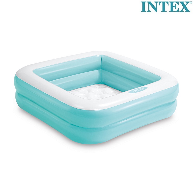Oppustelig bassin til børn Intex Square Light Blue